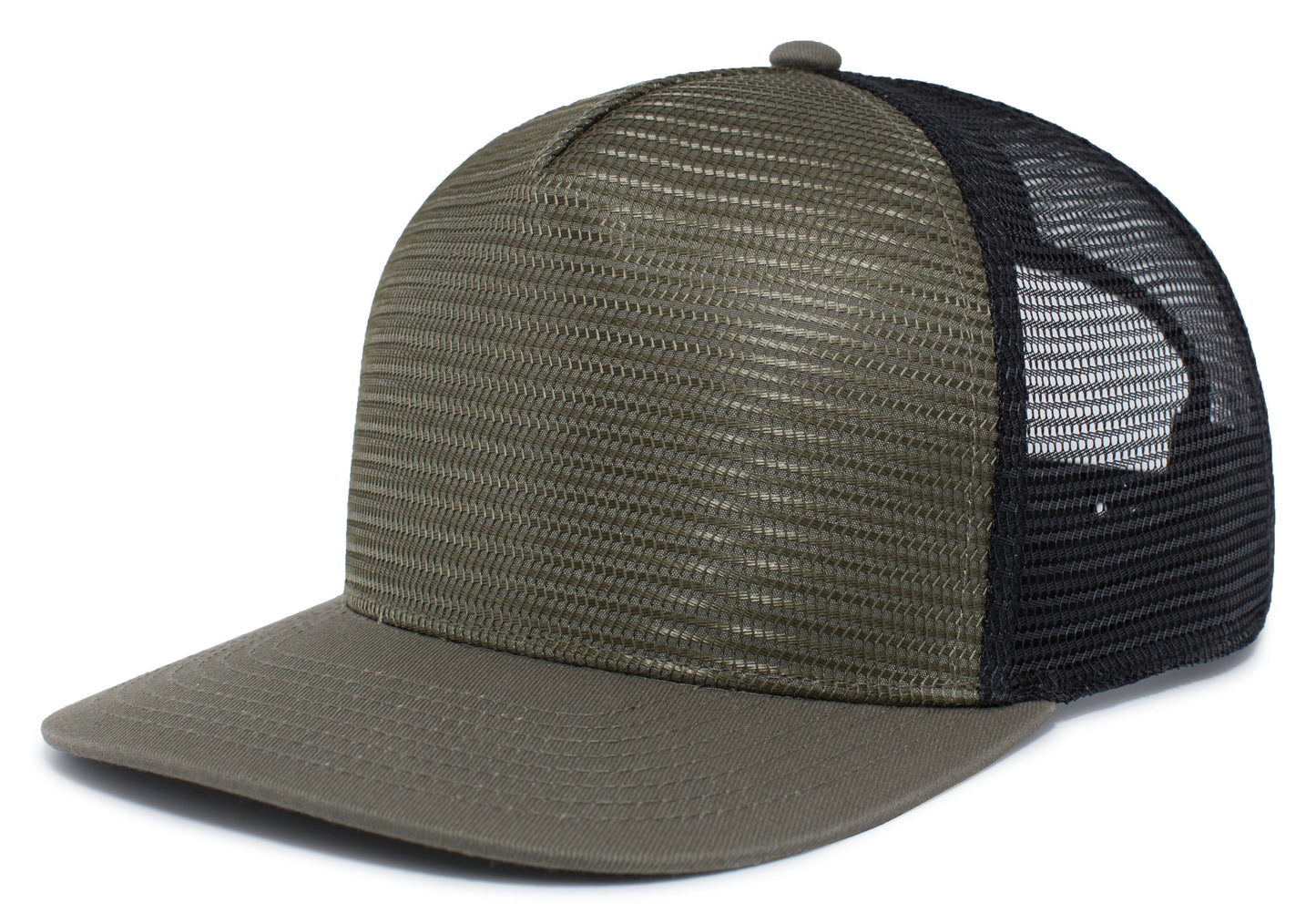 PACIFIC HEADWEAR - 5-PANEL MESH OVERLAY TRUCKER SNAPBACK - P724