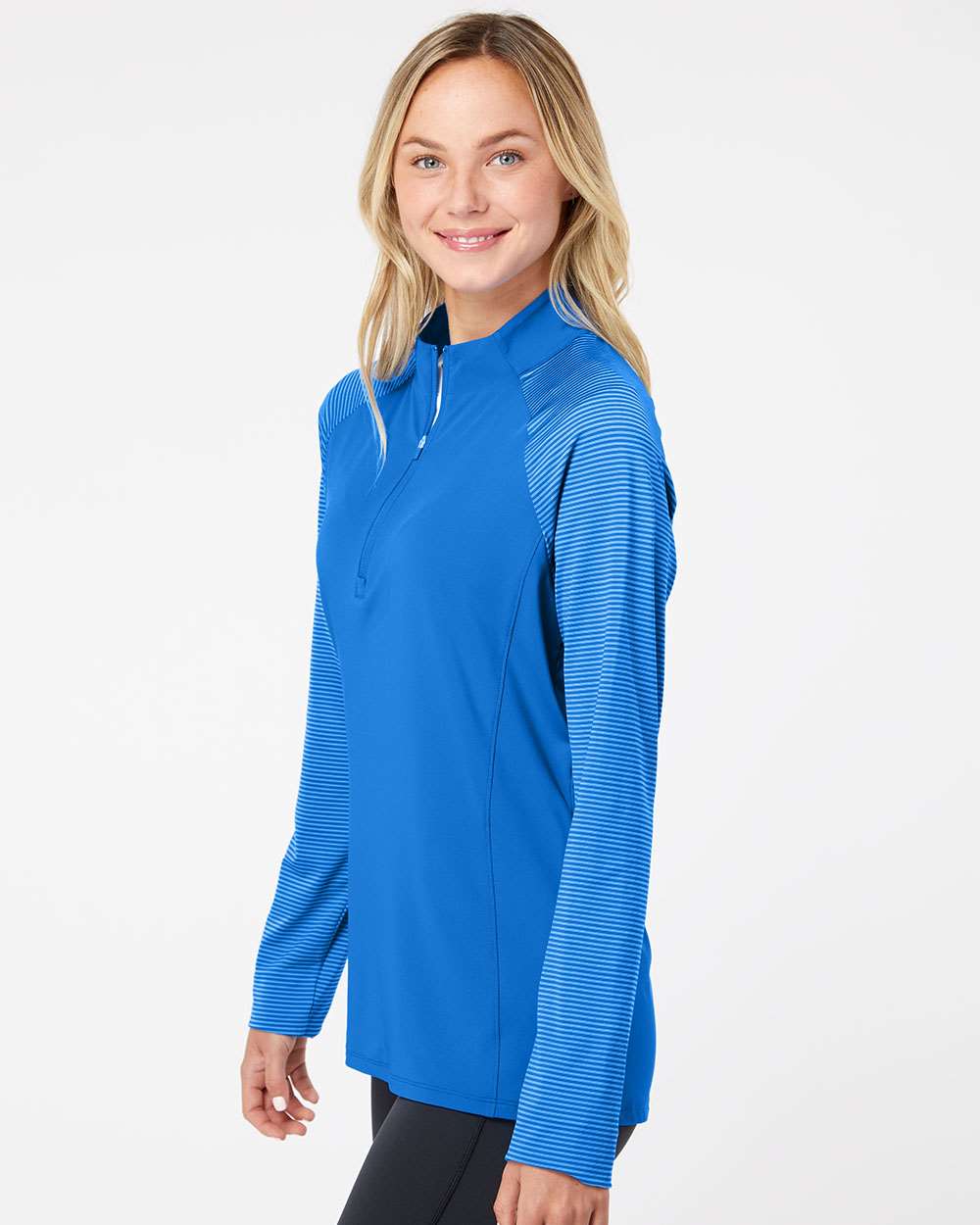 Adidas - Women's Stripe Block Quarter-Zip Pullover - A521