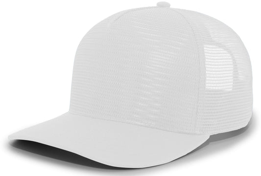PACIFIC HEADWEAR - 5-PANEL MESH OVERLAY TRUCKER SNAPBACK - P724